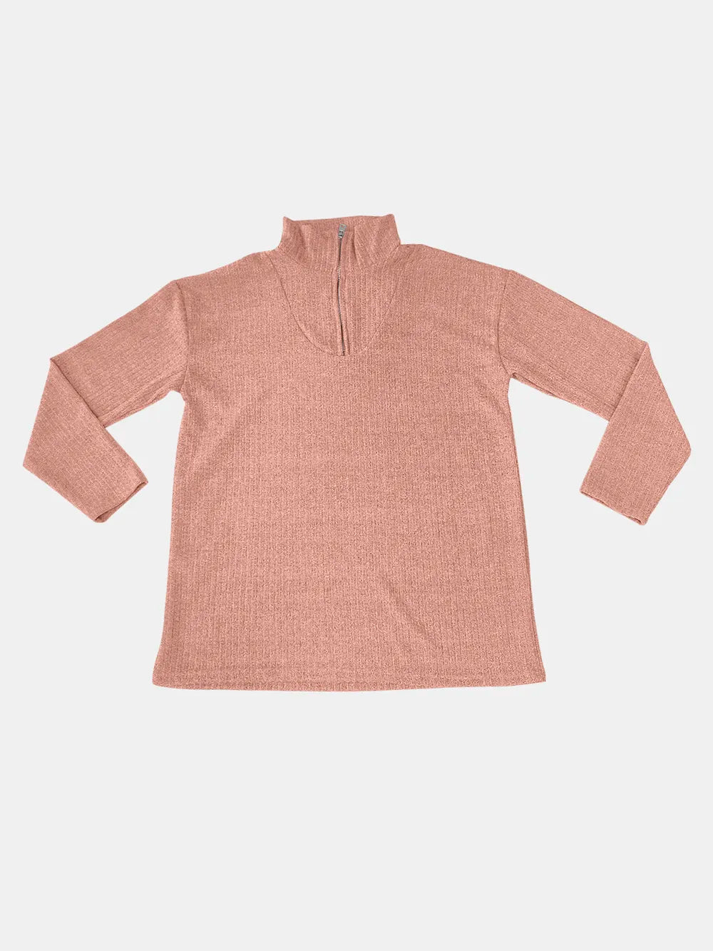 Full Size Quarter Zip Long Sleeve Top - V.I.P Digital Presence