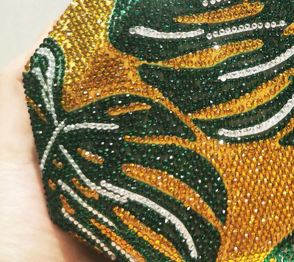Green Leaf Hot Diamond Bag Dinner Handheld Bag Chain - V.I.P Digital Presence