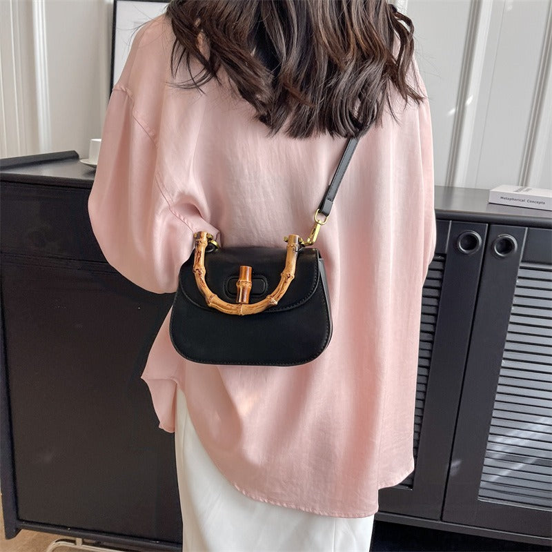 Handheld bamboo bag women's shoulder bag retro saddle bag - V.I.P Digital Presence