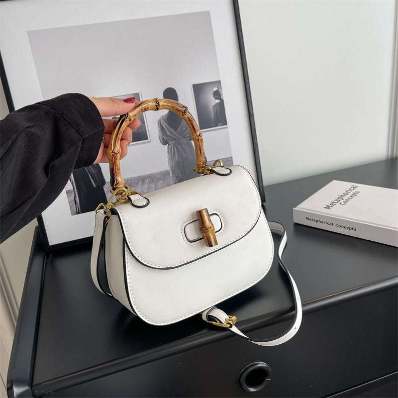 Handheld bamboo bag women's shoulder bag retro saddle bag - V.I.P Digital Presence