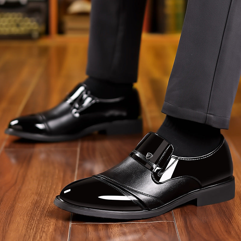 High end shiny business dress leather shoes, height increasing set feet, suit shoes, men's shoes - V.I.P Digital Presence