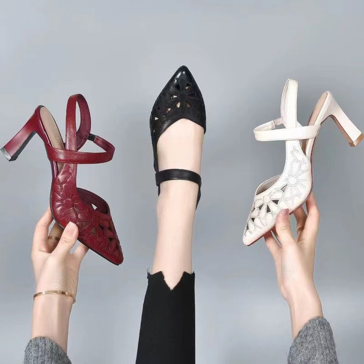 High heeled sandals with pointed hollow high heels for women - V.I.P Digital Presence