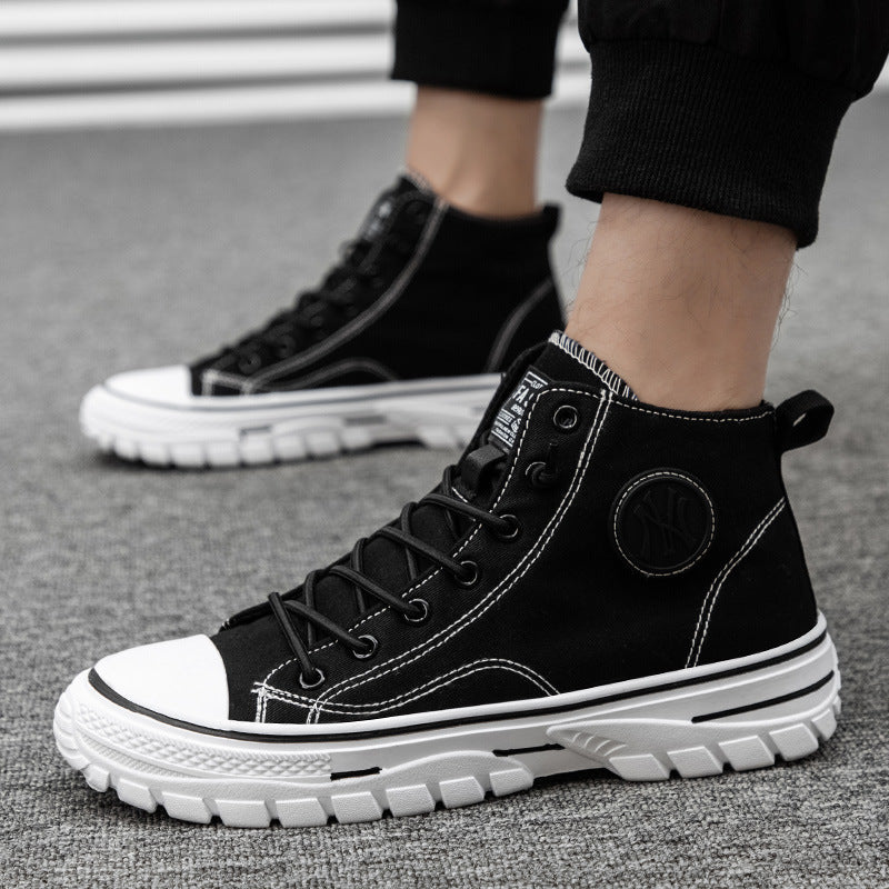 High top canvas shoes Korean style trendy sports and leisure shoes fashionable trendy shoes student board shoes - V.I.P Digital Presence