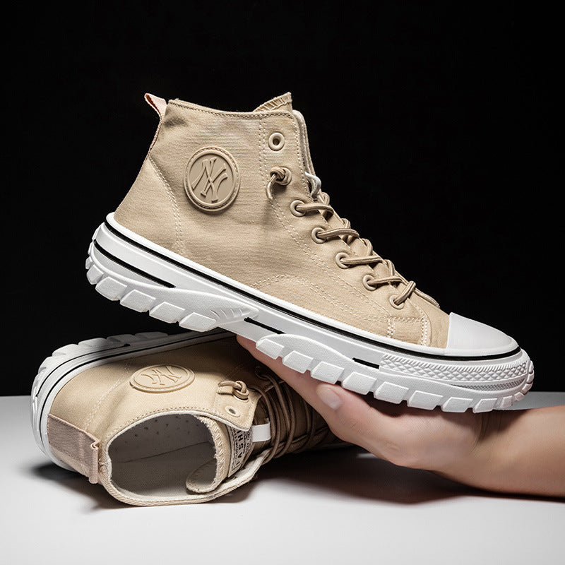 High top canvas shoes Korean style trendy sports and leisure shoes fashionable trendy shoes student board shoes - V.I.P Digital Presence
