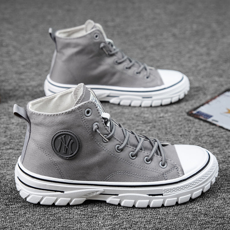 High top canvas shoes Korean style trendy sports and leisure shoes fashionable trendy shoes student board shoes - V.I.P Digital Presence