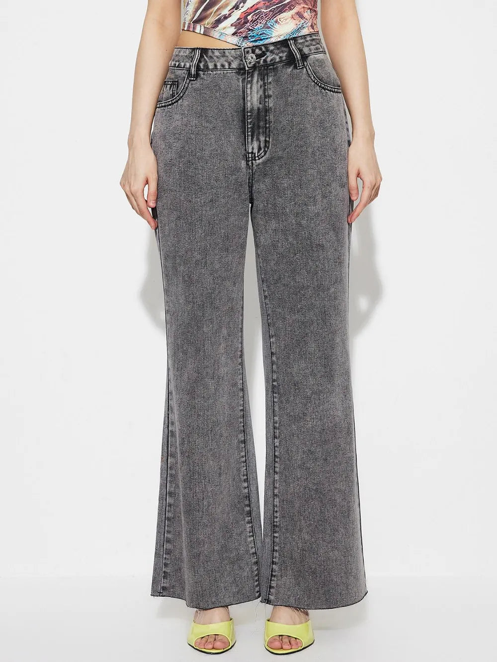 High Waist Bootcut Jeans with Pockets - V.I.P Digital Presence