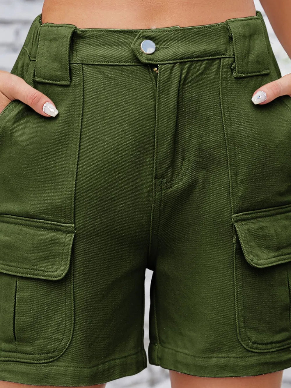 High Waist Washed Denim Shorts - V.I.P Digital Presence