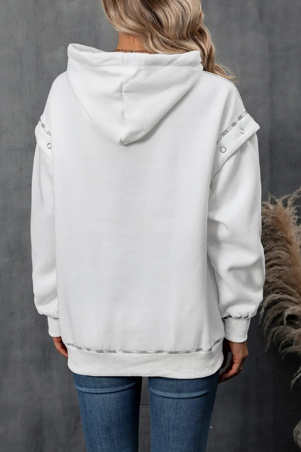 Ivy Lane Drawstring Kangaroo Pocket Dropped Shoulder Hoodie - V.I.P Digital Presence