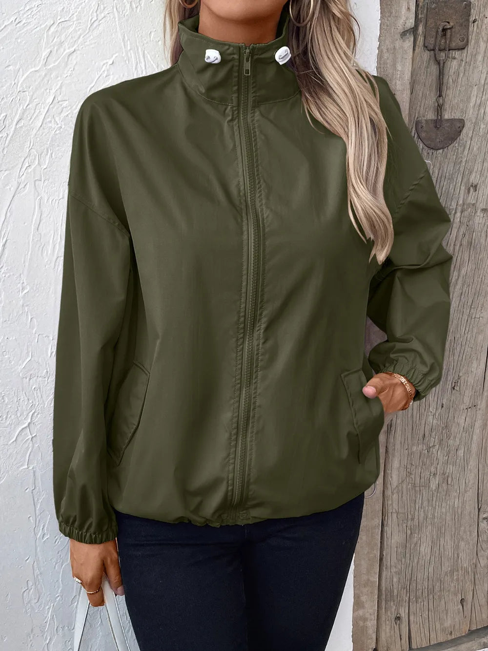 Ivy Lane Pocketed Zip Up Long Sleeve Jacket - V.I.P Digital Presence