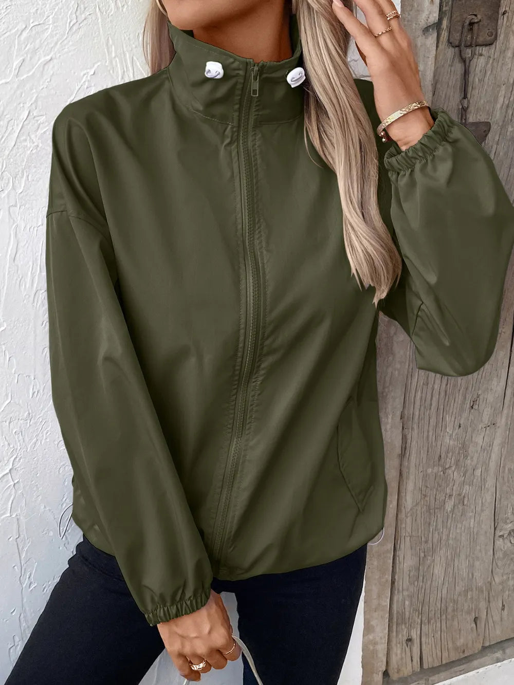 Ivy Lane Pocketed Zip Up Long Sleeve Jacket - V.I.P Digital Presence