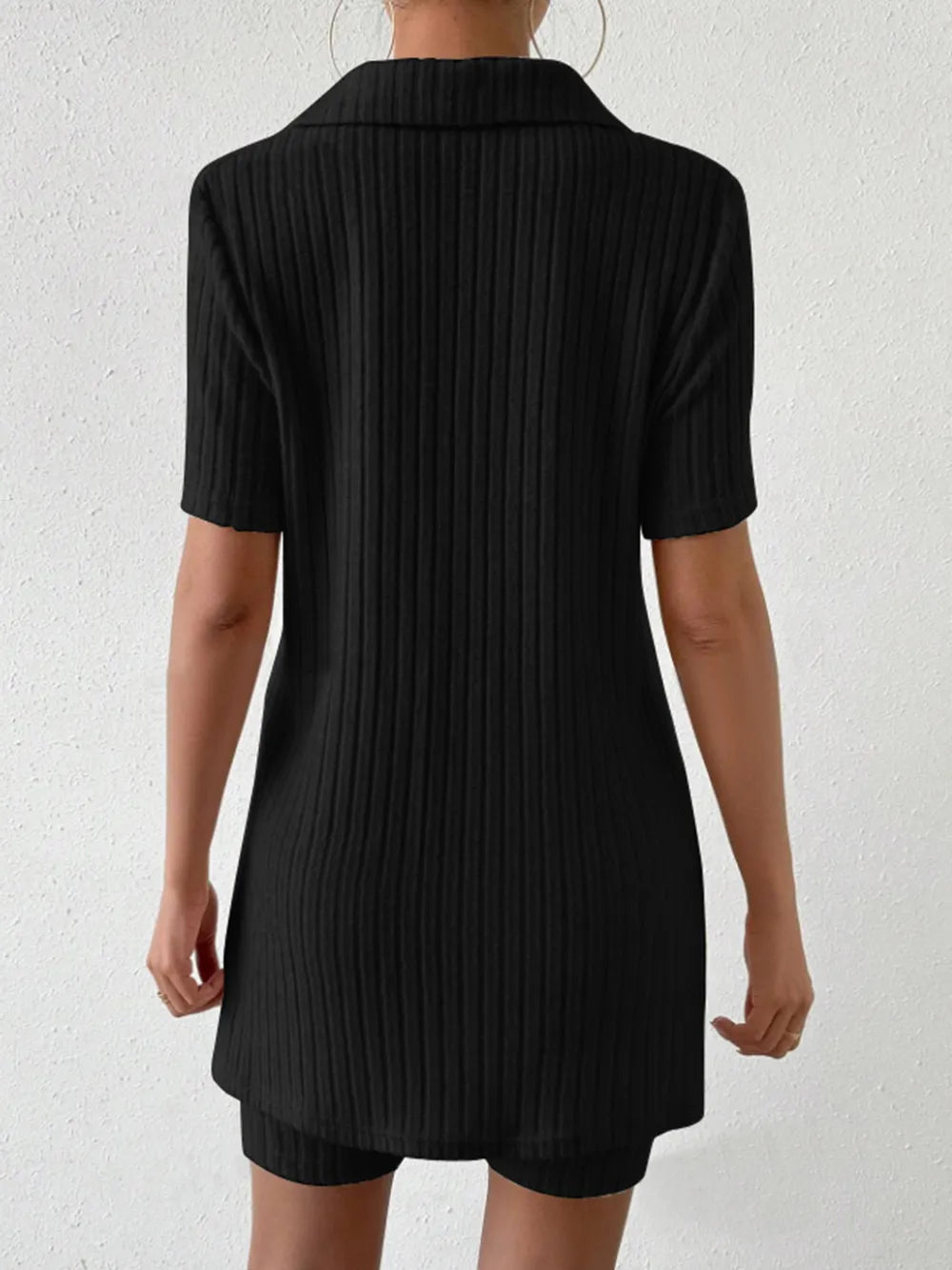 Johnny Collar Short Sleeve Top and Shorts Set - V.I.P Digital Presence
