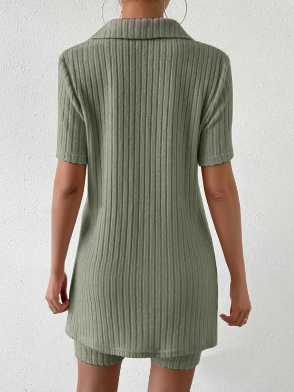 Johnny Collar Short Sleeve Top and Shorts Set - V.I.P Digital Presence