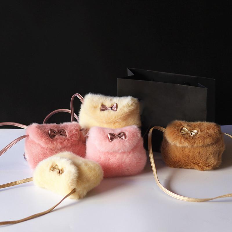 Kids Mini Cross body Bag Bowknot Imitation Fur Shoulder Messenger Bag - V.I.P Digital Presence