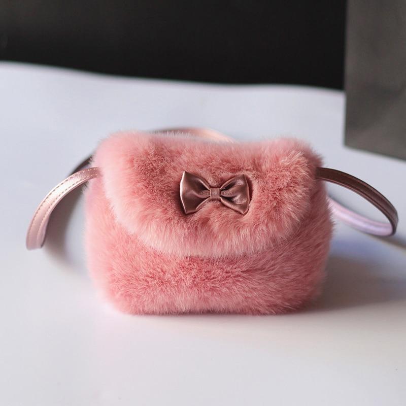 Kids Mini Cross body Bag Bowknot Imitation Fur Shoulder Messenger Bag - V.I.P Digital Presence
