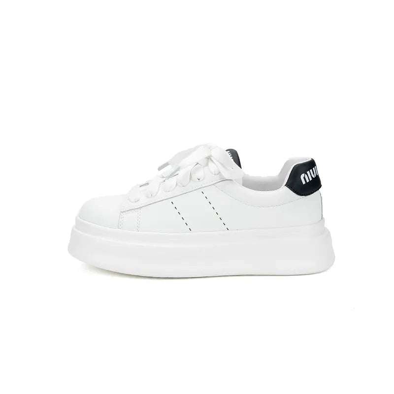 Lace Up Contrast Round Toe Platform Sneakers - V.I.P Digital Presence