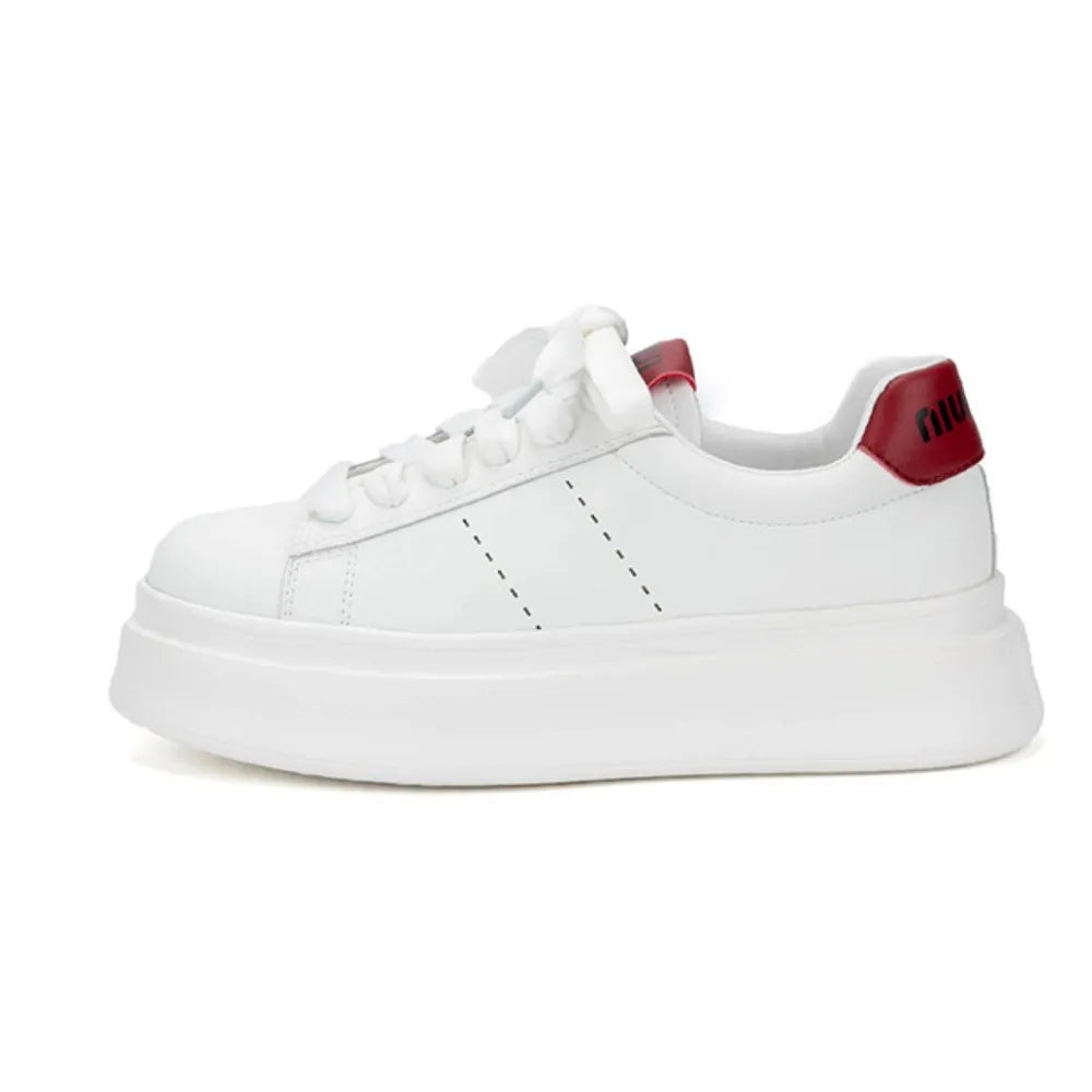Lace Up Contrast Round Toe Platform Sneakers - V.I.P Digital Presence
