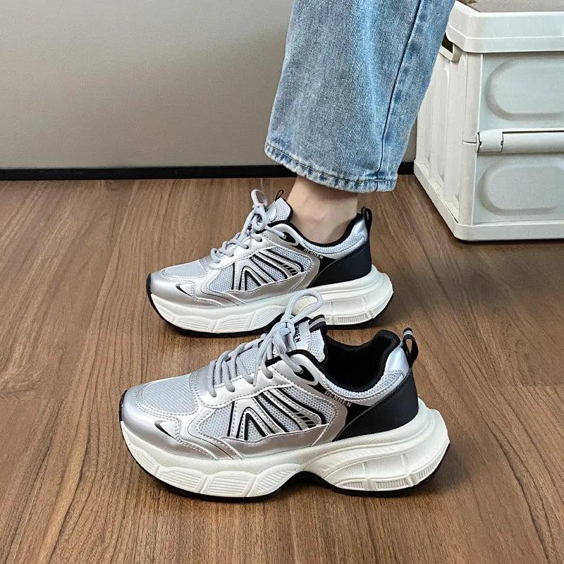 Lace-Up Platform Athletic Shoes - V.I.P Digital Presence