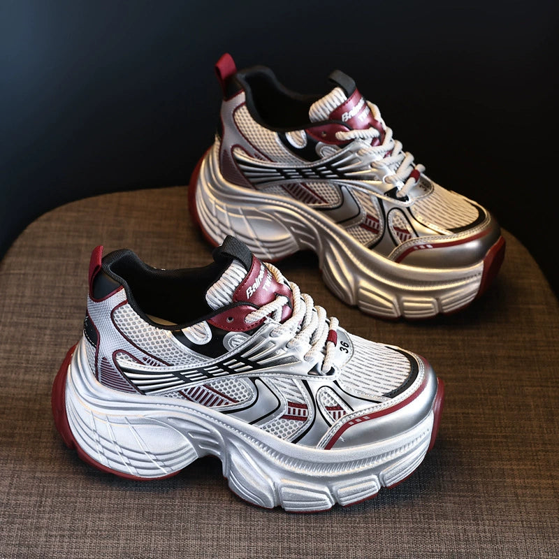 Lace Up Round Toe Platform Sneakers - V.I.P Digital Presence