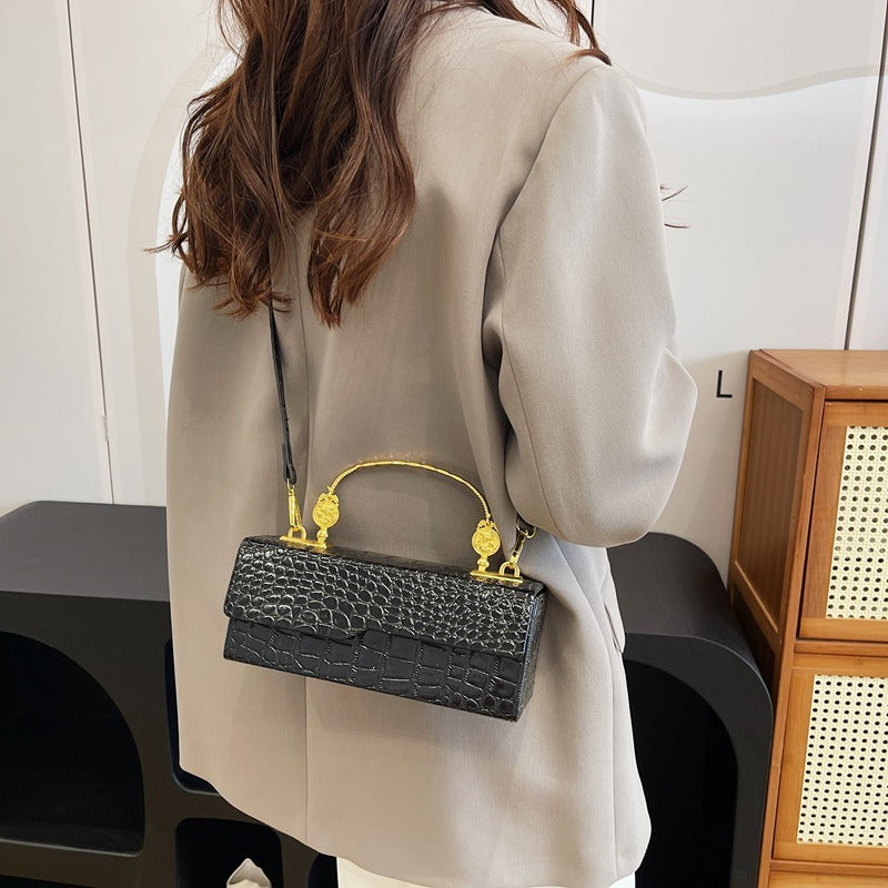 Lacquer leather portable mailman bag versatile shoulder bag - V.I.P Digital Presence