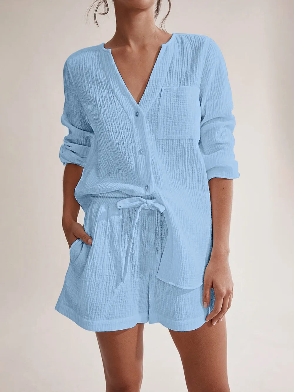 Ladies' summer pajamas made of pure cotton gauze - V.I.P Digital Presence