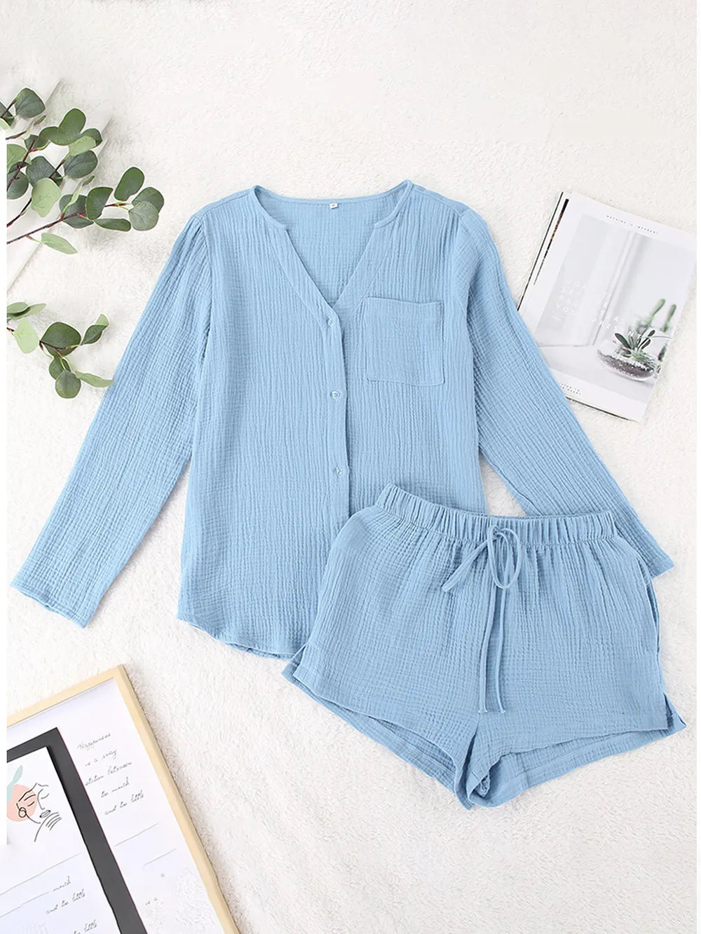 Ladies' summer pajamas made of pure cotton gauze - V.I.P Digital Presence