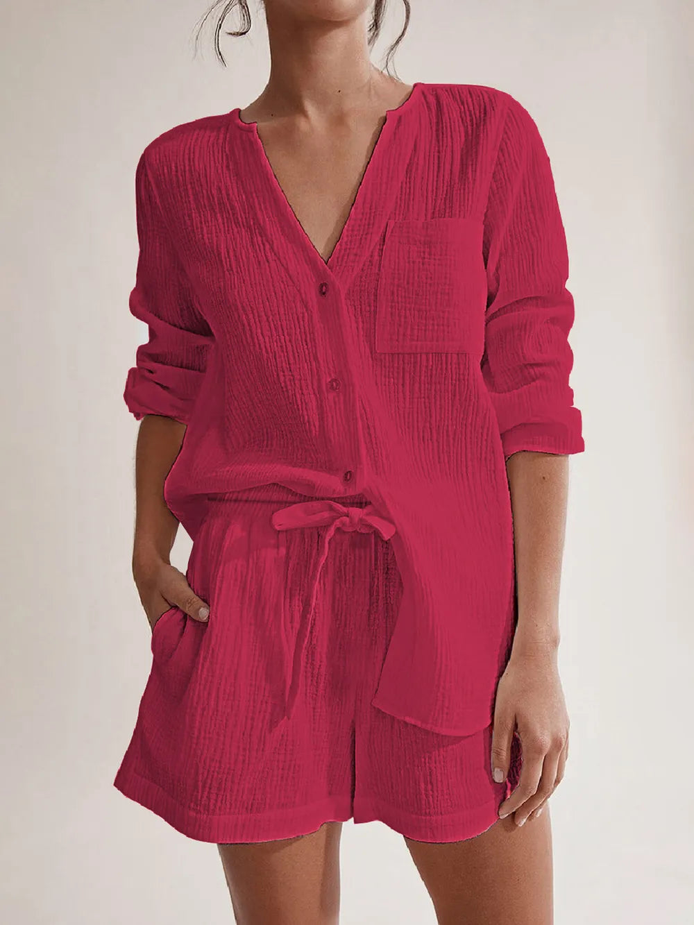 Ladies' summer pajamas made of pure cotton gauze - V.I.P Digital Presence
