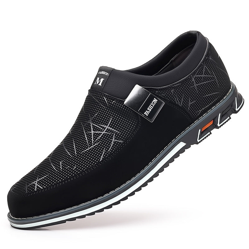 Large casual leather shoes with color blocked feet, all season men's leather shoes - V.I.P Digital Presence