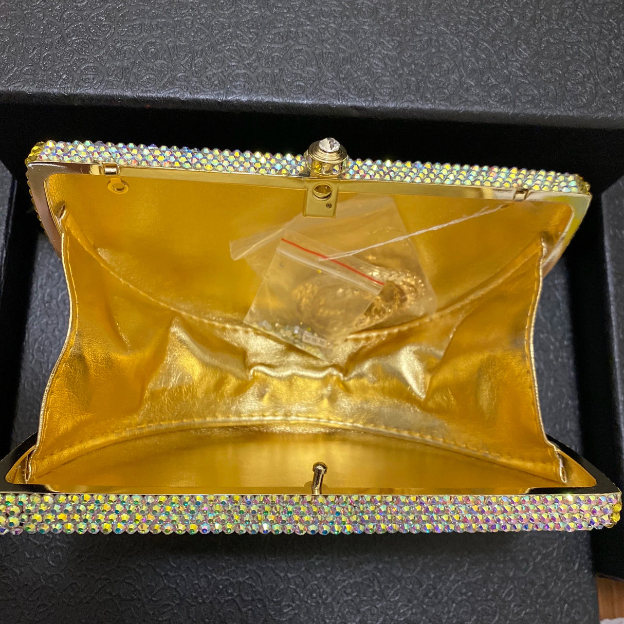 Lemon Shape AB/Gold Rhinestone Small Women Shoulder Bag Luxury Designer Lady Girls Evening Clutches Wedding Party Chain Purse - V.I.P Digital Presence