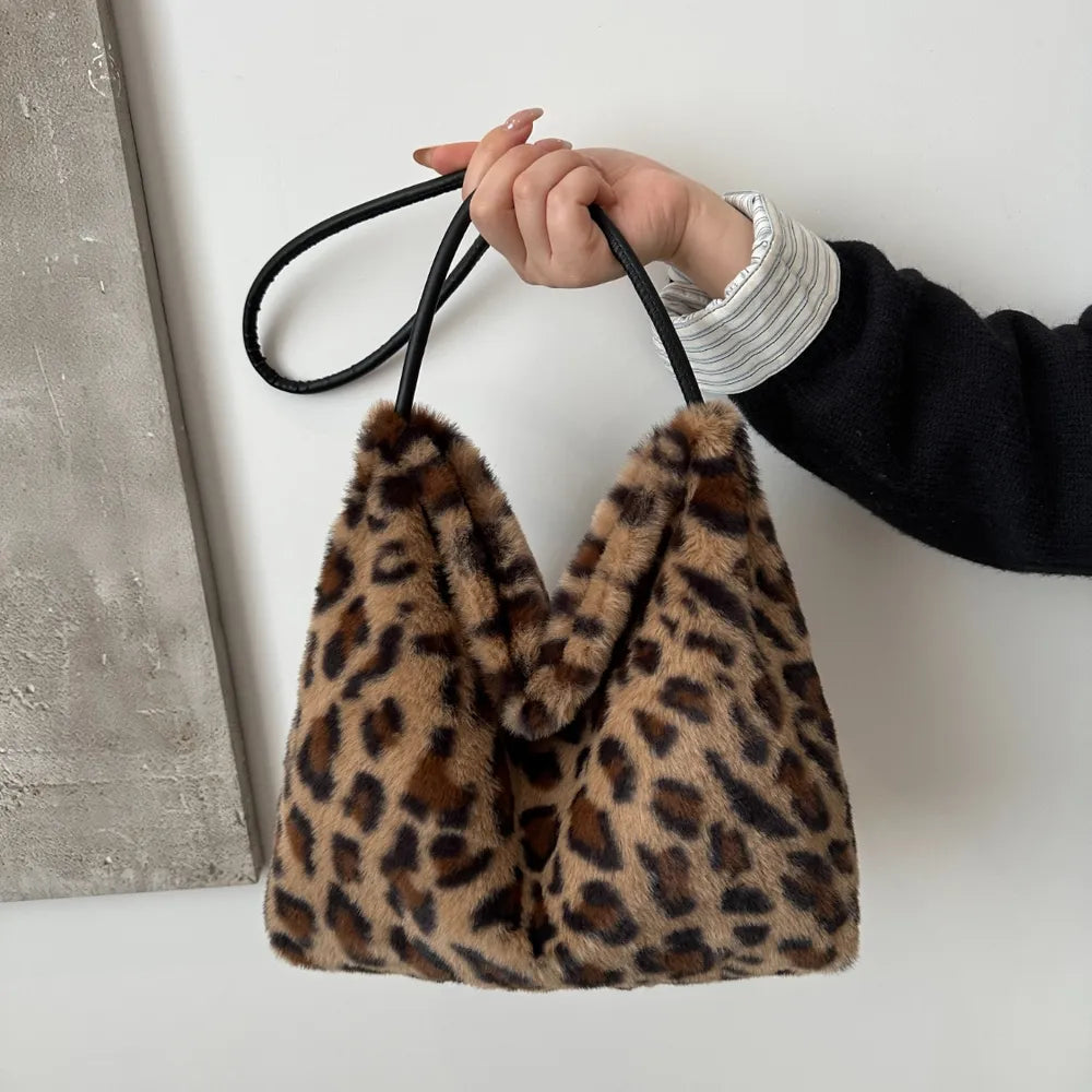 Leopard Furry Shoulder Bag - V.I.P Digital Presence