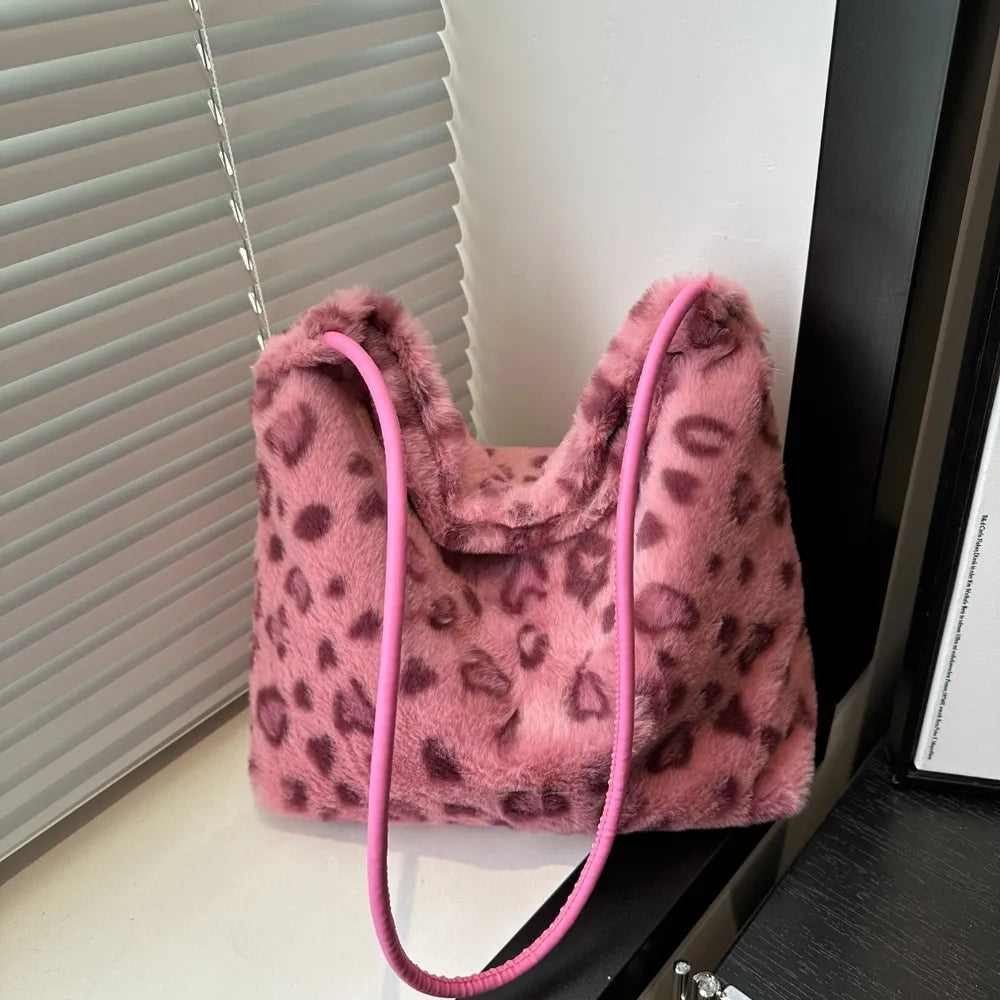 Leopard Furry Shoulder Bag - V.I.P Digital Presence