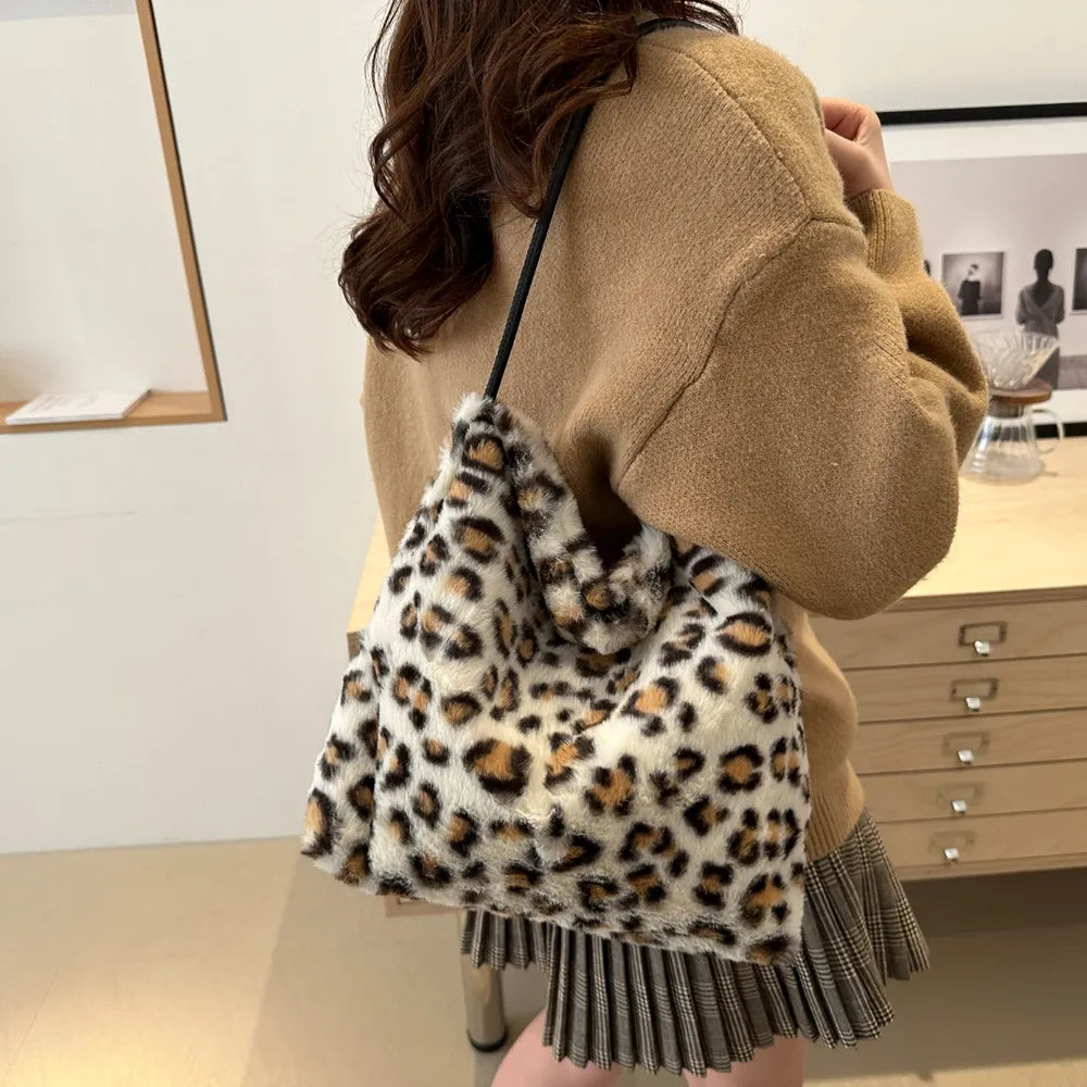 Leopard Furry Shoulder Bag - V.I.P Digital Presence