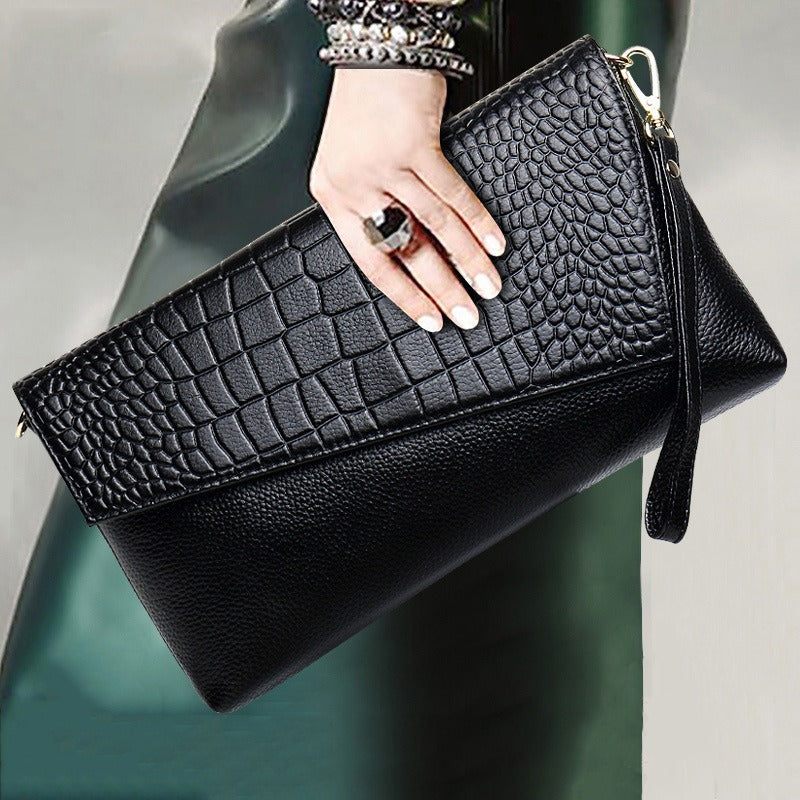 Litchi grain top layer cowhide fashion Shoulder bag Multifunctional leather Clutch bag Large capacity crossbody bags for women - V.I.P Digital Presence