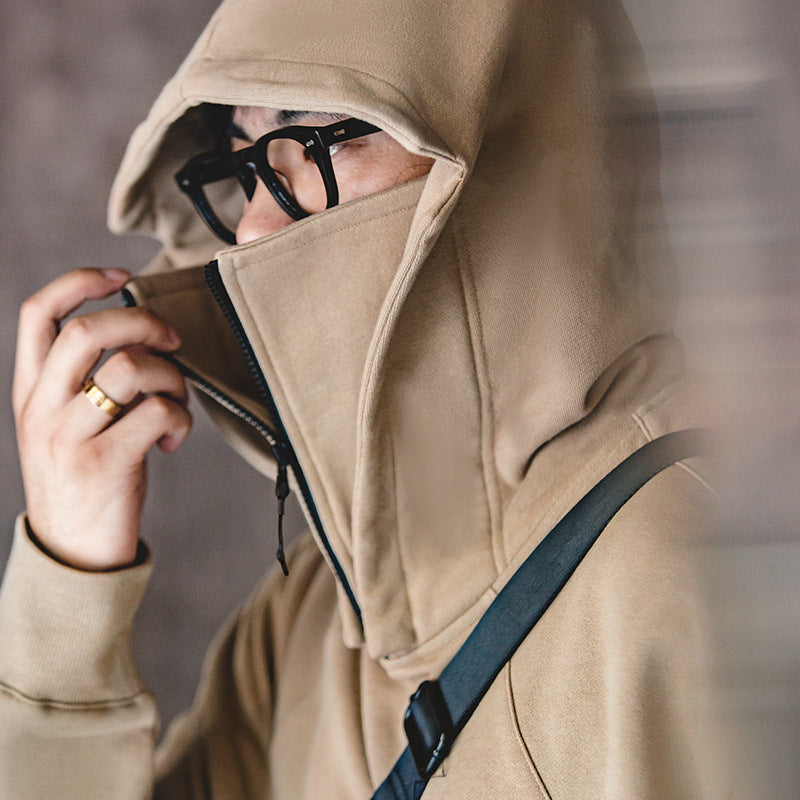 Maden Workwear American Heavyweight Balaclava Hoodie with Zipper High Street Tactical Men's Autumn Coat - V.I.P Digital Presence