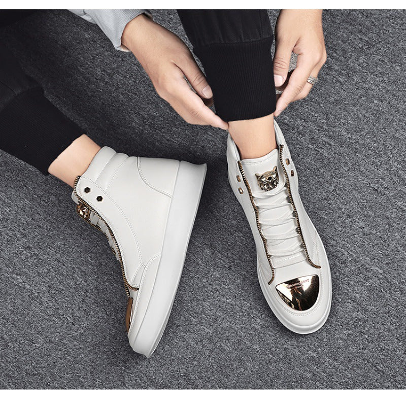 Martin boots men's high top board shoes metal casual leather boots men's Korean version trendy street dance shoes - V.I.P Digital Presence