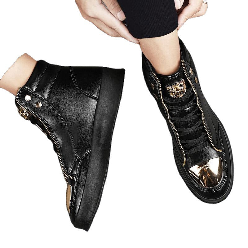Martin boots men's high top board shoes metal casual leather boots men's Korean version trendy street dance shoes - V.I.P Digital Presence