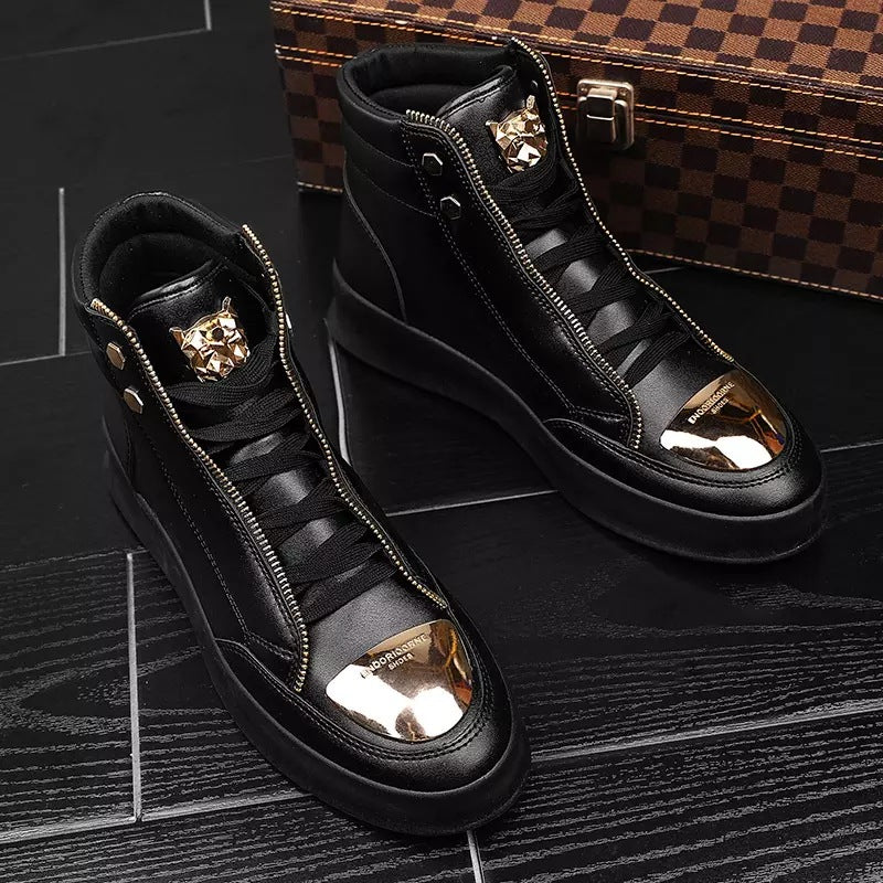 Martin boots men's high top board shoes metal casual leather boots men's Korean version trendy street dance shoes - V.I.P Digital Presence