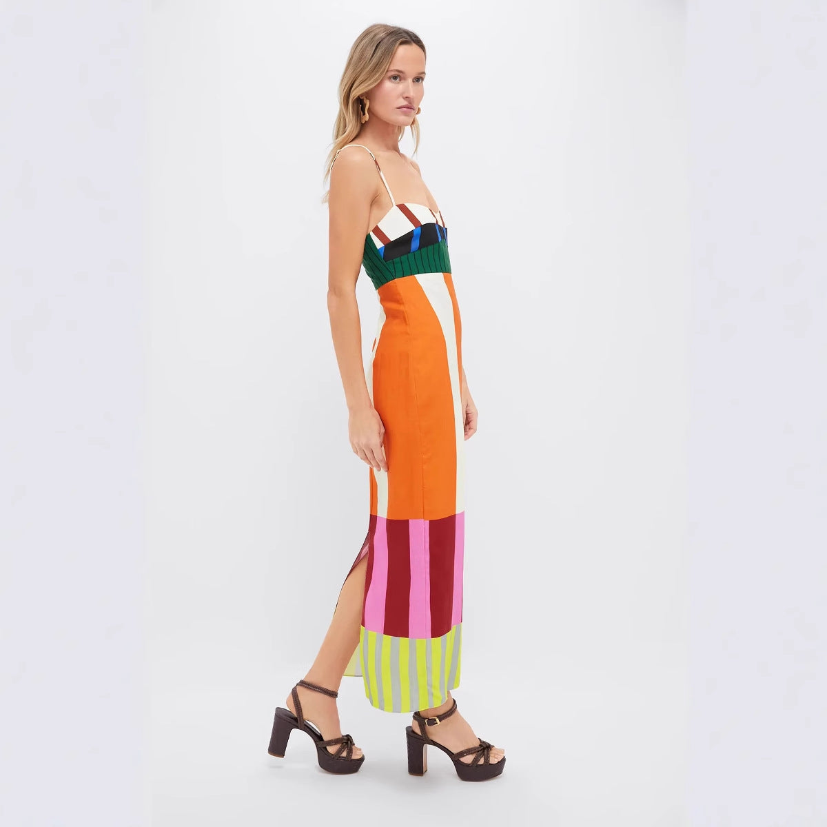 Medium length dress with camisole color blocking - V.I.P Digital Presence