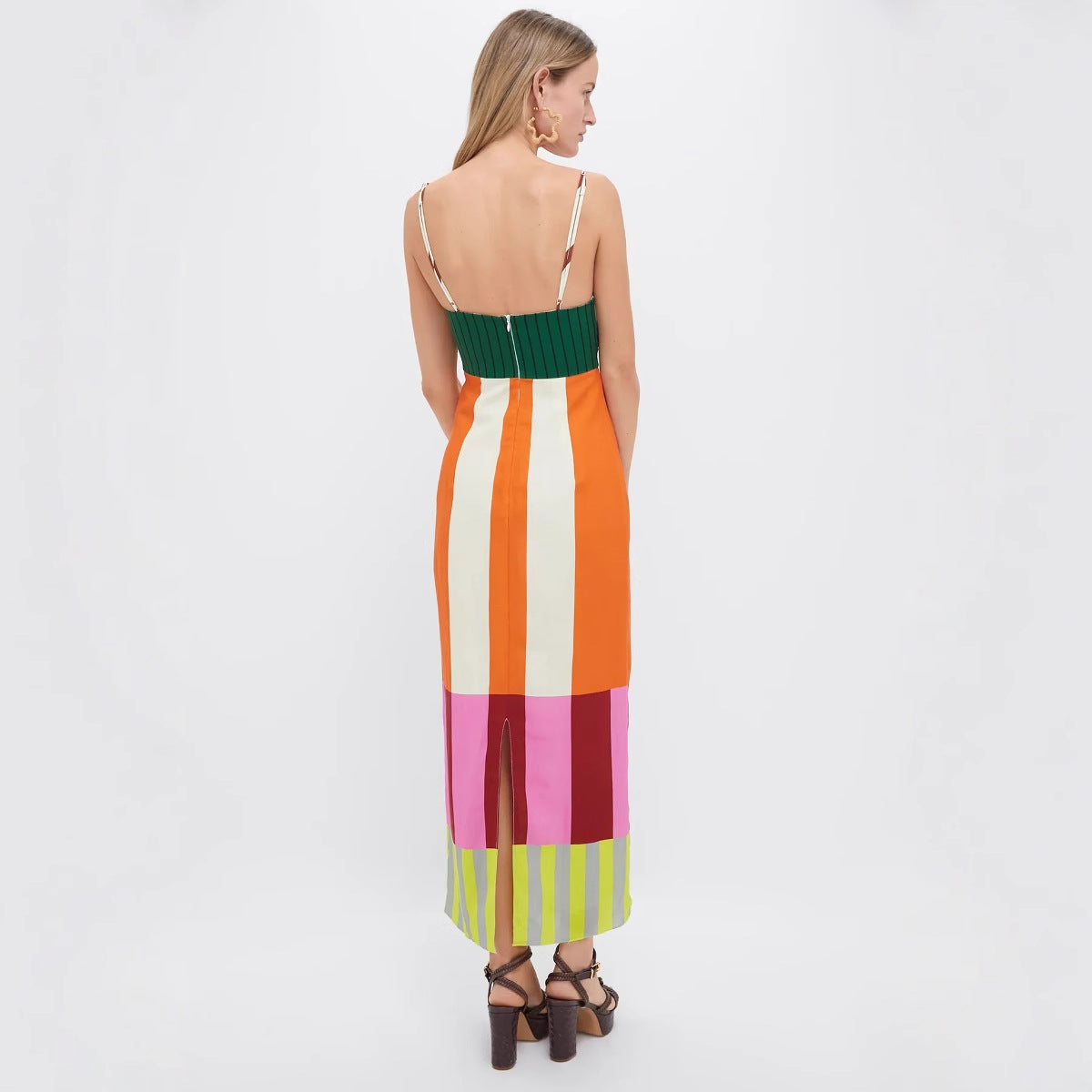 Medium length dress with camisole color blocking - V.I.P Digital Presence