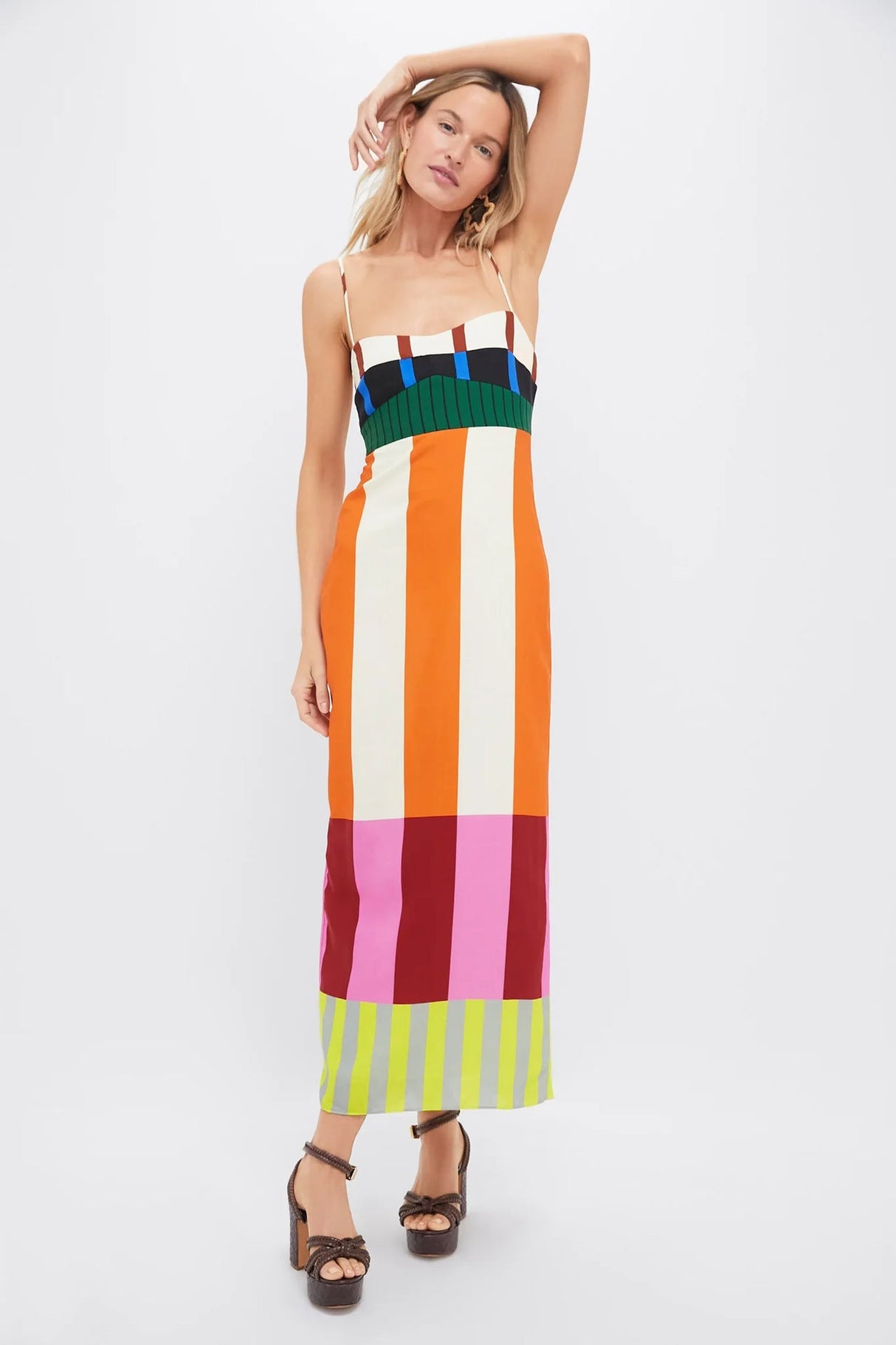 Medium length dress with camisole color blocking - V.I.P Digital Presence