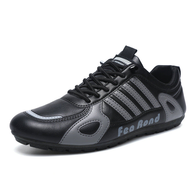 Men's breathable leather casual versatile soft sole lightweight no tie bean shoes - V.I.P Digital Presence