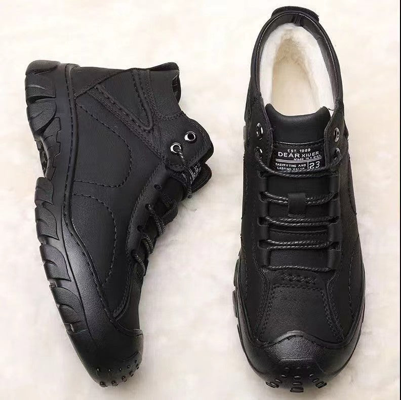 Men's cotton shoes men's winter new style snow boots with fleece insulation casual sports shoes men's outdoor hiking shoes - V.I.P Digital Presence
