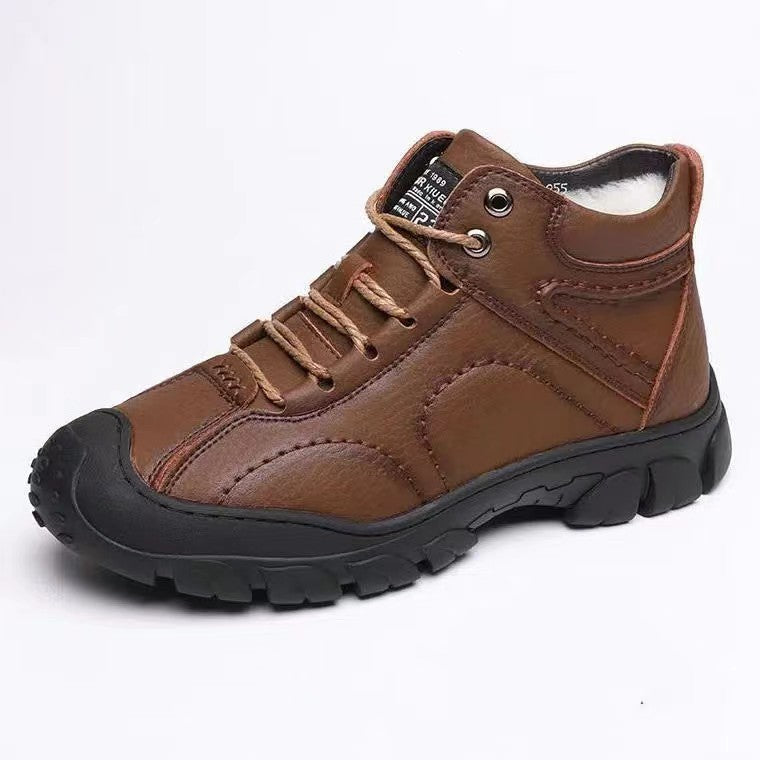 Men's cotton shoes men's winter new style snow boots with fleece insulation casual sports shoes men's outdoor hiking shoes - V.I.P Digital Presence