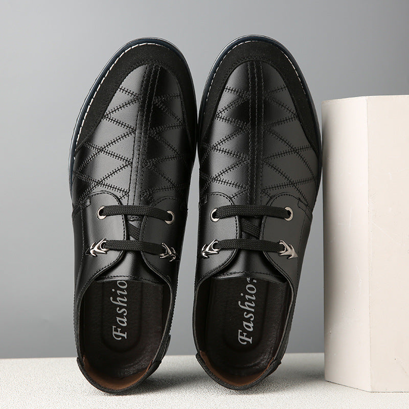 Men's shoes, men's trendy shoes, Korean version, trendy British, versatile, soft sole, non tied casual leather shoes - V.I.P Digital Presence