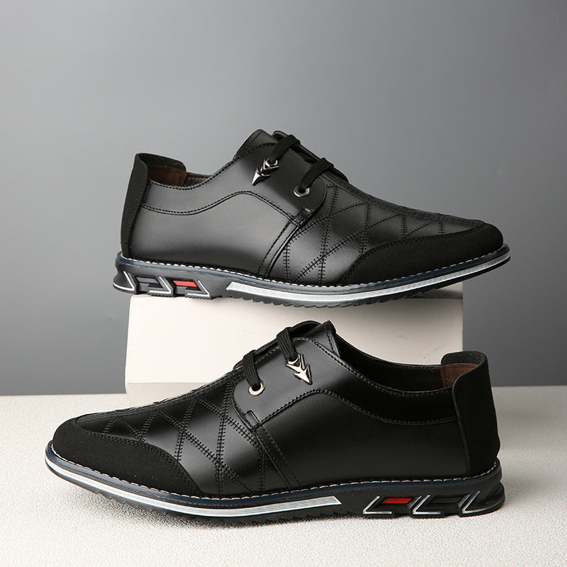 Men's shoes, men's trendy shoes, Korean version, trendy British, versatile, soft sole, non tied casual leather shoes - V.I.P Digital Presence