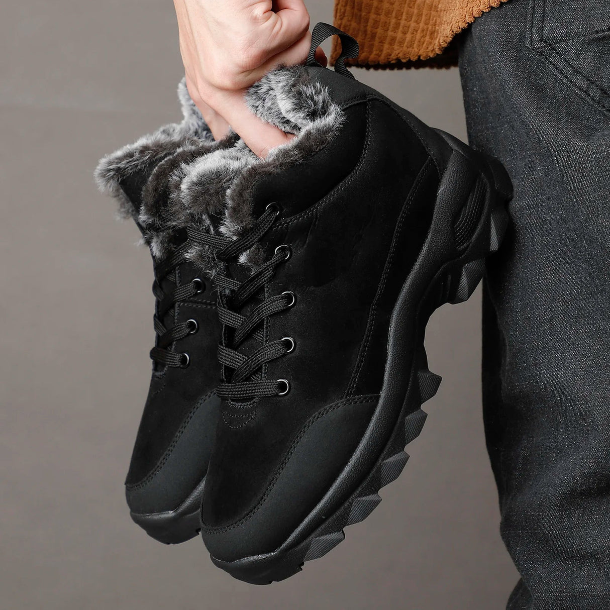 Men's snow boots with winter fleece insulation, outdoor boots, cotton shoes, lightweight boots - V.I.P Digital Presence