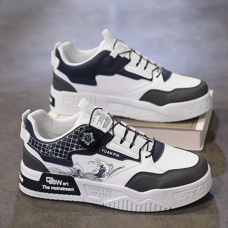 Men's spring summer fashion low-top Chinese style rotating button sports casual sneakers - V.I.P Digital Presence