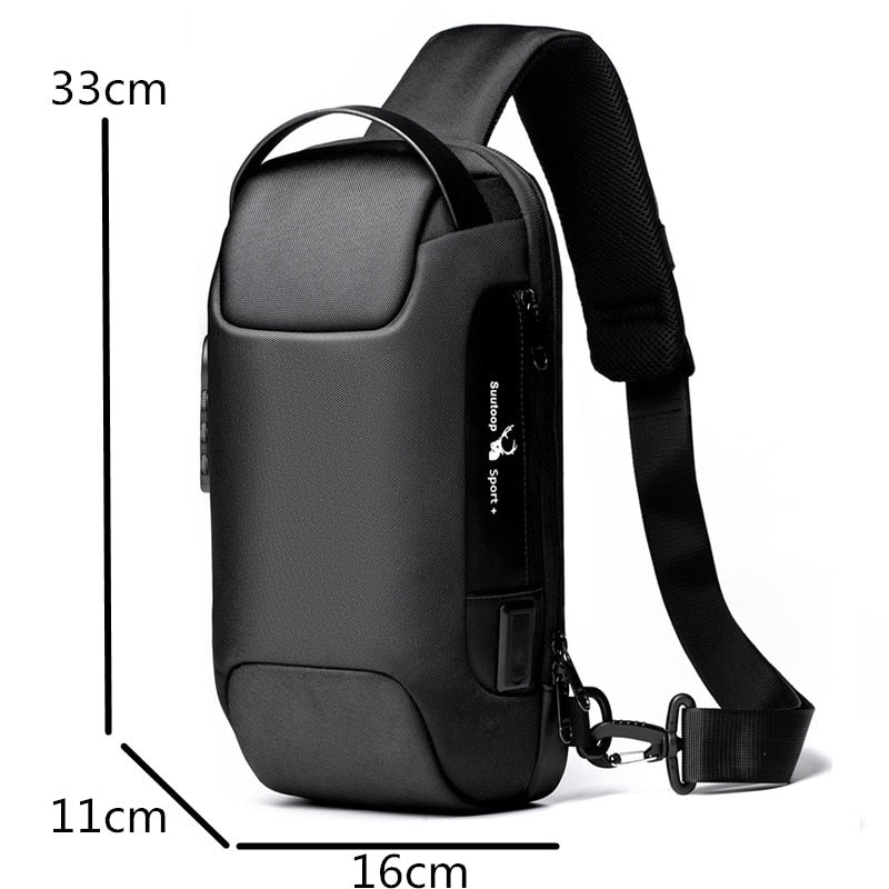 Men's Waterproof USB Oxford Crossbody Bag Anti-theft Shoulder Sling Bag Multifunction Short Travel Messenger Chest Pack For Male - V.I.P Digital Presence
