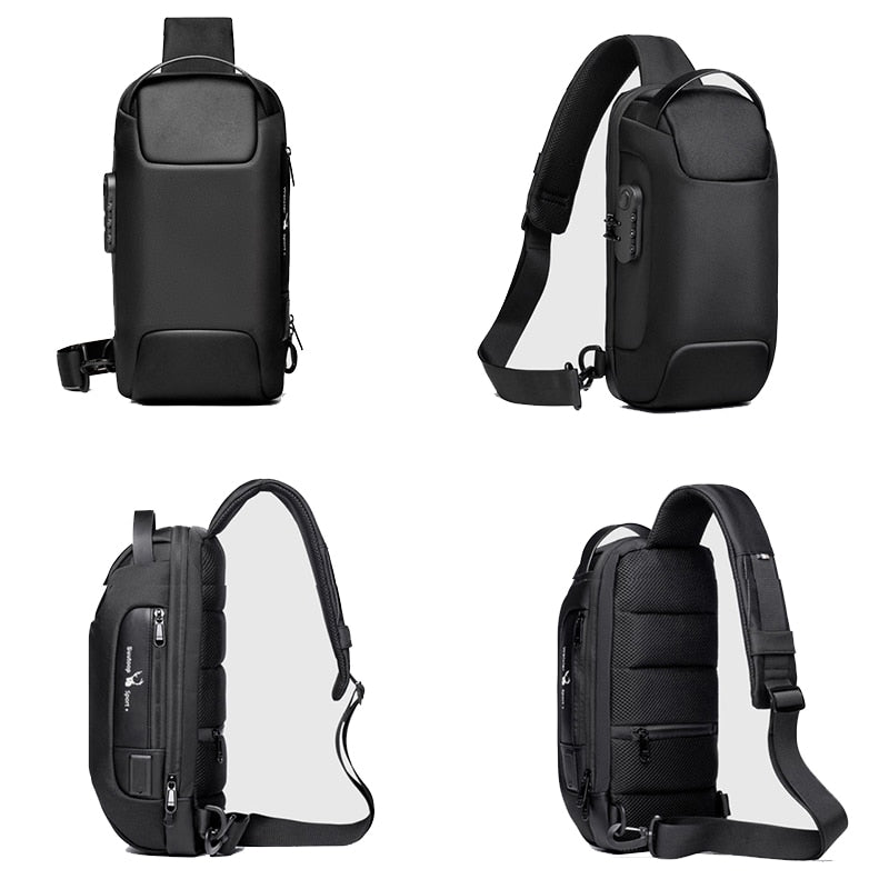 Men's Waterproof USB Oxford Crossbody Bag Anti-theft Shoulder Sling Bag Multifunction Short Travel Messenger Chest Pack For Male - V.I.P Digital Presence
