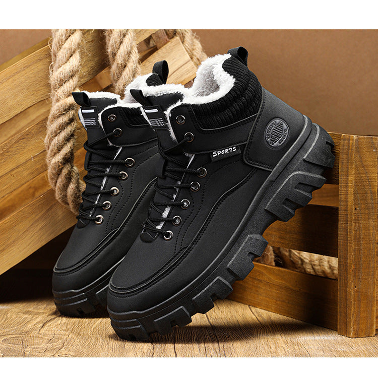 Men's winter suede high top Martin boots men's workwear shoes trendy and versatile thick sole - V.I.P Digital Presence