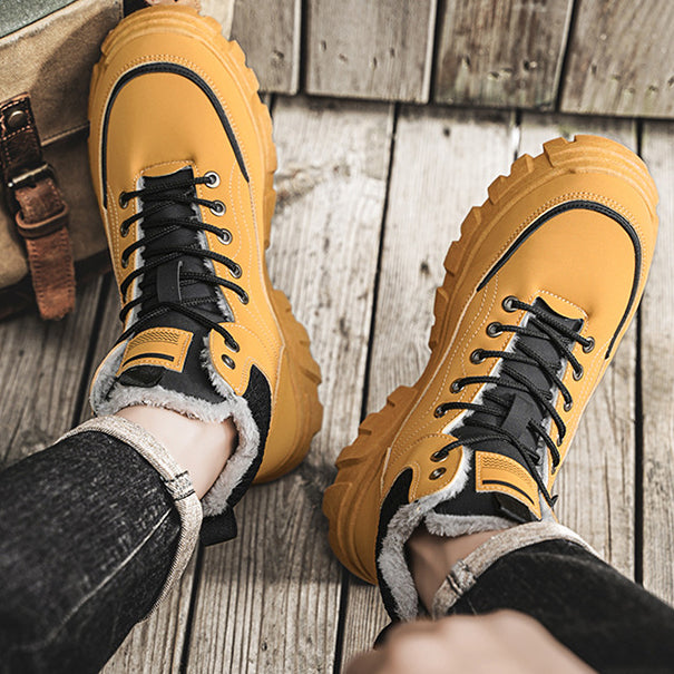 Men's winter suede high top Martin boots men's workwear shoes trendy and versatile thick sole - V.I.P Digital Presence